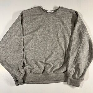 Gray Crewneck Sweatshirt Women's Large Soft Comfy Basic Pullover